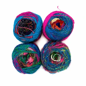 Zestaw Sari Silk Yarn 05 - multikolorowy zestaw czterech włóczek