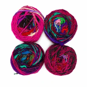 Zestaw Sari Silk Yarn 06 - multikolorowy zestaw czterech włóczek