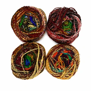 Zestaw Sari Silk Yarn 10 - multikolorowy zestaw czterech włóczek