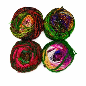 Zestaw Sari Silk Yarn 11 - multikolorowy zestaw czterech włóczek