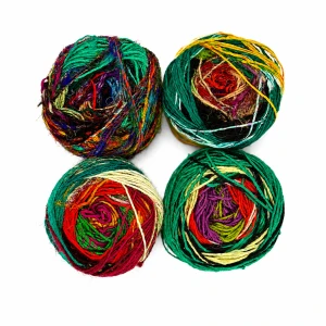 Zestaw Sari Silk Yarn 15 - multikolorowy zestaw czterech włóczek