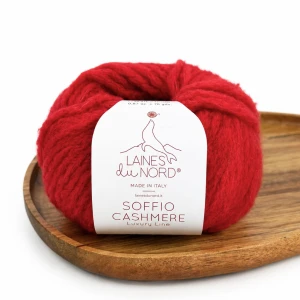 Włóczka Soffio Cashmere 3400 czerwony 25g/70m ( Laines du Nord )