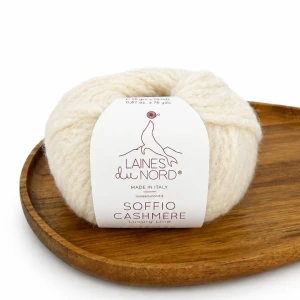 Włóczka Soffio Cashmere 001 kremowy 25/70m ( Laines du Nord )