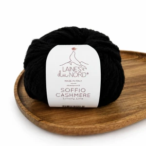 Włóczka Soffio Cashmere 015 czarny 25g/70m ( Laines du Nord )