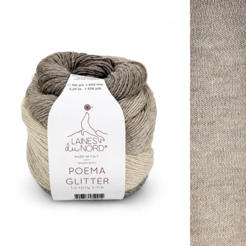Włóczka Poema Glitter 001 ombre 150g/600m