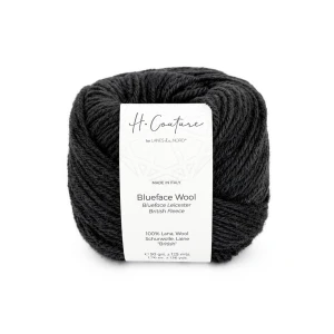 Włóczka Blueface Wool 004 antracyt 50g/125m ( Laines du Nord )