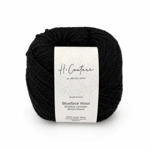 Włóczka Blueface Wool 005 czarny 50g/125m ( Laines du Nord )