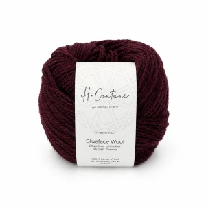 Włóczka Blueface Wool 009 burgund 50g/125m ( Laines du Nord )