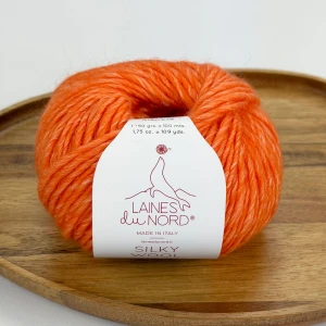 Włóczka Silky Wool 014 - pomarańcz 50g/100m ( Laines du Nord )