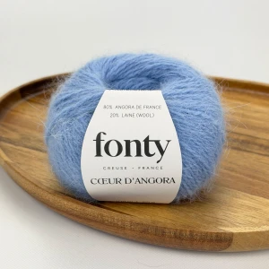 Włóczka z angory Coeur d'Angora 318 - błękitny 25g/108 ( FONTY )