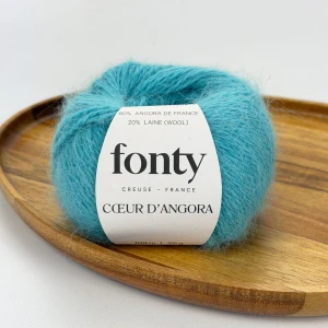 Włóczka z angory Coeur d'Angora 315 - turkusowy 25g/108 ( FONTY )
