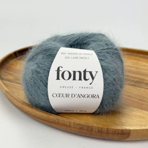 Włóczka z angory Coeur d'Angora 332 - stalowy 25g/108 ( FONTY )