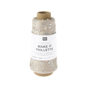 Włóczka Make it Paillette 001 chłodny beż 50g/305m ( Rico Design )