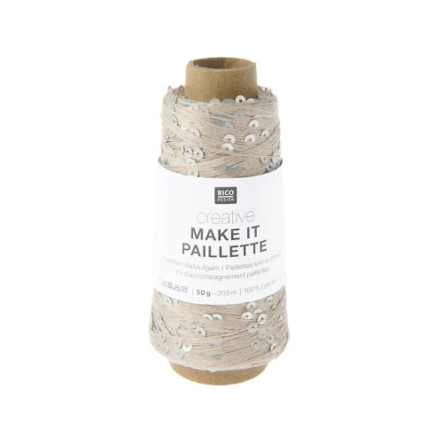 Włóczka Make it Paillette 001 Silver 50g/305m