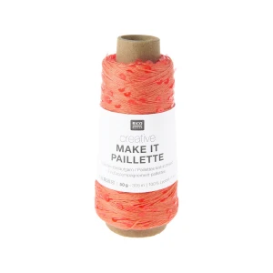 Włóczka Make it Paillette 008 koralowy 50g/305m ( Rico Design )
