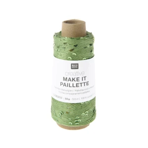 Włóczka Make it Paillette 002 zielone jabłko 50g/305m ( Rico Design )