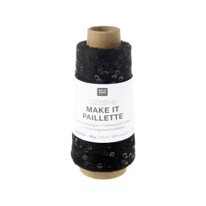 Włóczka Make it Paillette 006 czarny mat 50g/305m ( Rico Design )