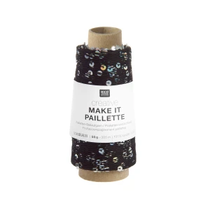 Włóczka Make it Paillette 012 czarny holo 50g/305m ( Rico Design )